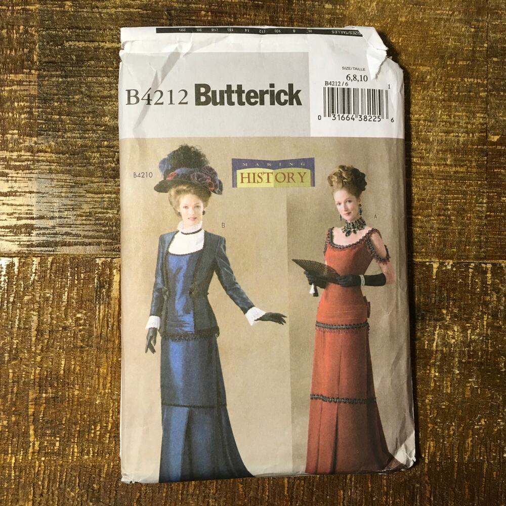 Butterick Sewing Pattern B4212 Historical Costume Victorian Titanic 6 8 10 UNCUT